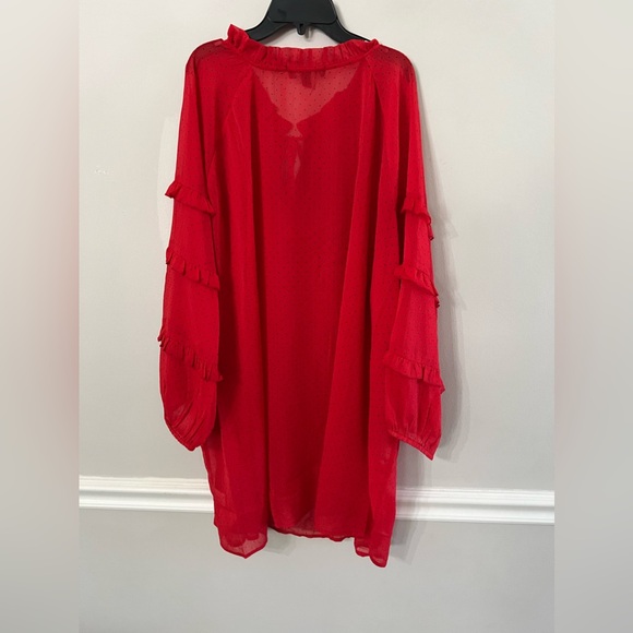 NEW Roaman's Women's Plus Size Ruffle Blouse Size: 32w - Picture 4 of 5